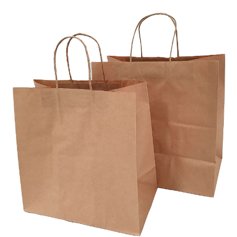 350h x 260w x 90g B1 (50pcs) - Brown Kraft Paper Bags