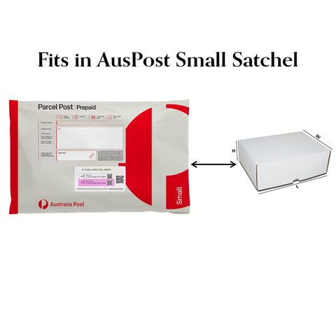 (50 PCS) White Die-Cut Box 205x100x60mm Fits in PM2 and Aus Post Small Satchels