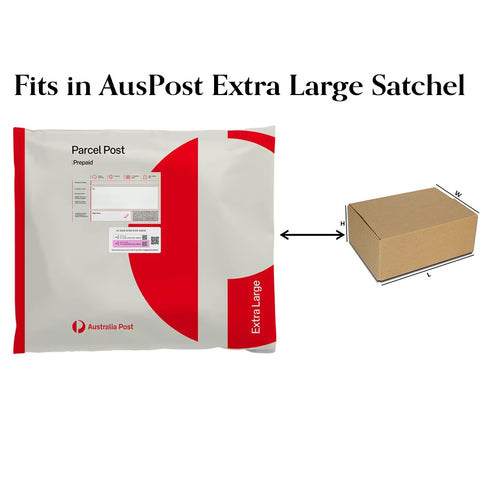 (50pcs) Eco friendly Brown Shipping Box 190x135x300mm – Fits in Aus Post XL Satchels