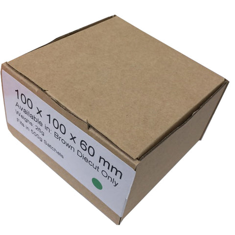 100x100x60mm (100pcs) - Brown Die-Cut Boxes