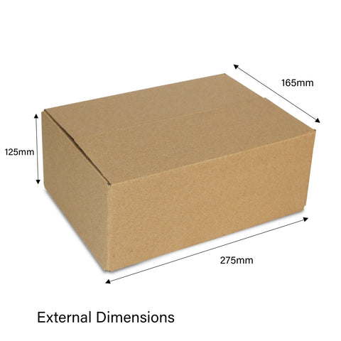 Brown RSC Cardboard Boxes – 270x160x120mm (27.0x16.0x12.0cm) | Durable, Eco-Friendly
