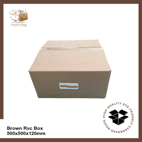 500x500x120mm (10pcs) - Brown RSC Boxes