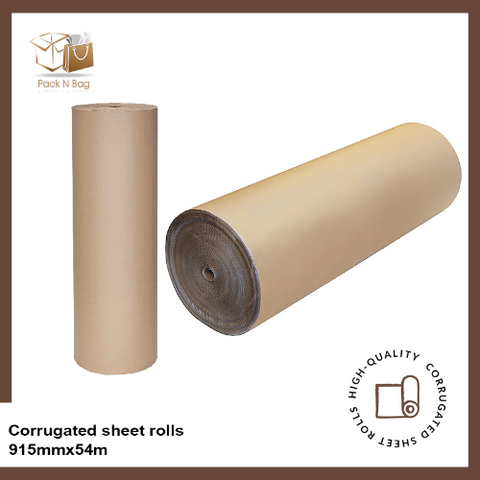 915mm x 54m (1pcs) -  Corrugated Cardboard Roll