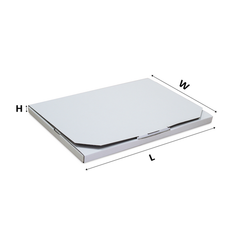 White Die-Cut Mailing Boxes – 220x160x16mm (22.0x16.0x1.6cm) – Pack of 100