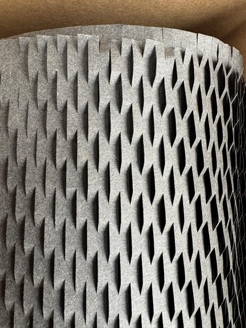 Roll - 500mm x 100M Stretched Length - Honeycomb Charcoal Protective Wrap