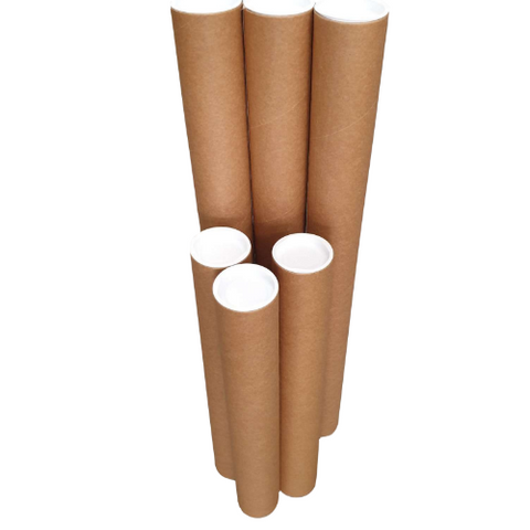 660x60x1.8mm (1pcs) - Brown Kraft Mailing Tubes With White End Caps