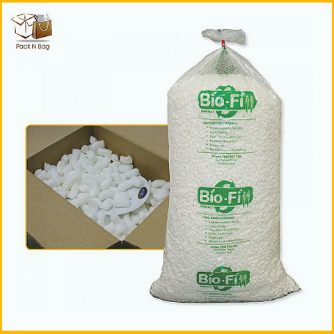 125L - 50x50x60cm Boxed Australian Made Bio-Degradable Void Fill Packing Peanuts