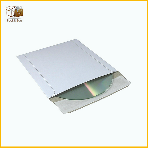 240x170mm 600gsm (100pcs) - White Rigid Cardboard Mailer For CD/DVD/Photo/Document