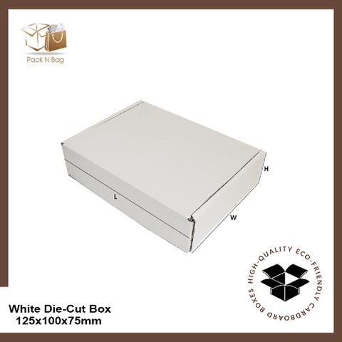 240x125x75mm (25psc) - White Die-Cut Boxes