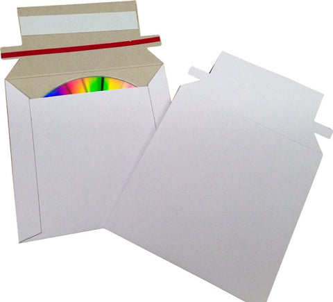 130x130mm 400gsm (400pcs) - White Rigid Cardboard Mailer For CD/DVD/Photo/Document