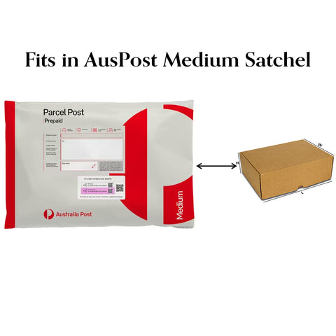 E-Flute White & Brown Mailing Box220x160x100mm Fits in Aus Post Medium Satchels