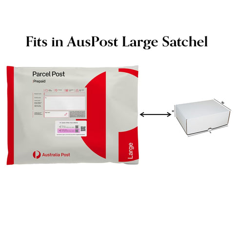 Eco-friendly Brown and White Mailing Box 270x200x95mm Fits Aus Post Large Satchels