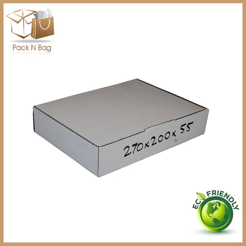 270x200x55mm (25psc) - White Die-Cut Cardboard Boxes