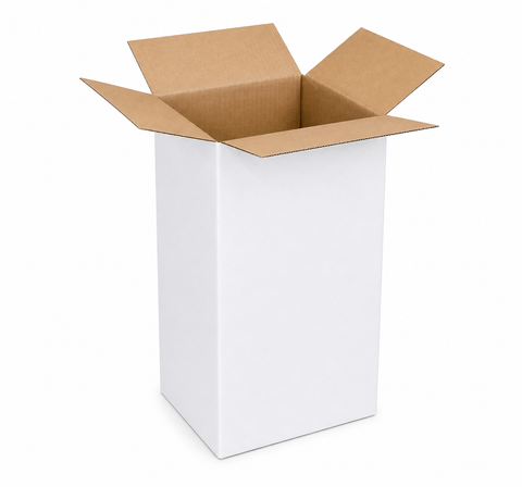 E-Flute White Shipping Boxes 100x100x200mm – Eco-Friendly & Durable