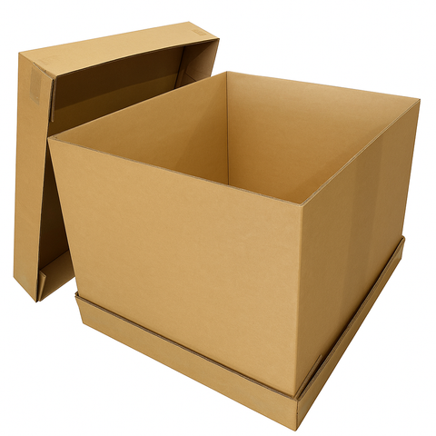 1100x1100x800mm Heavy-Duty Standard Pallet Box with Lid – Brown