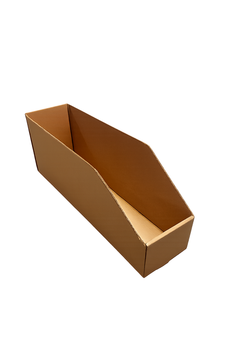 12-Pack Cardboard Pick Boxes – 570x140x200mm, Bulk Storage Bins