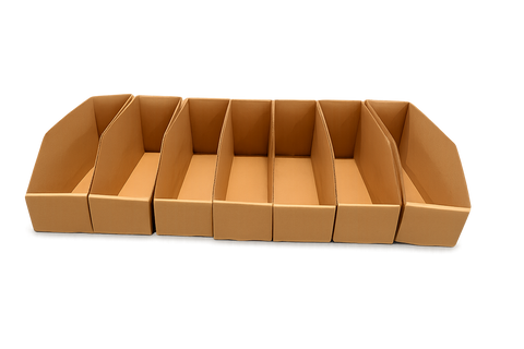 12-Pack Cardboard Pick Boxes – 570x140x200mm, Bulk Storage Bins