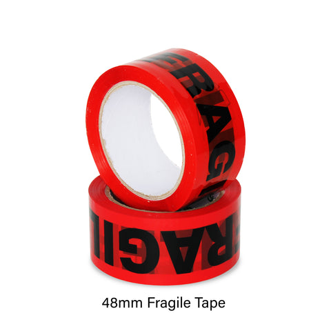 36 PCS - 48mm 45-Micron High Quality Red Fragile Adhesive Tapes