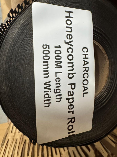 Roll - 500mm x 100M Stretched Length - Honeycomb Charcoal Protective Wrap