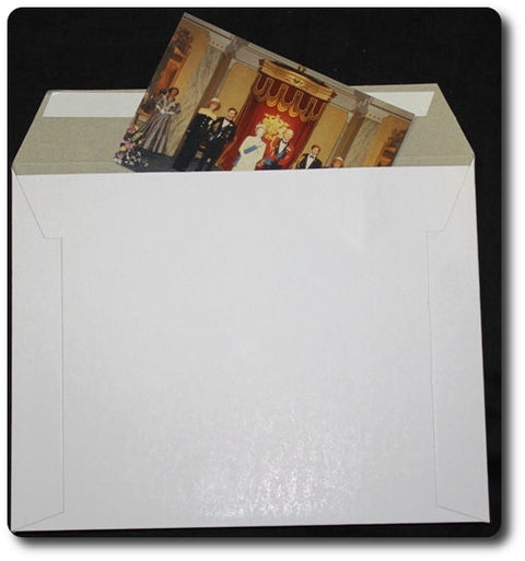 350x250mm 300gsm (200pcs)  - White Rigid Cardboard Mailer For CD/DVD/Photo/Document