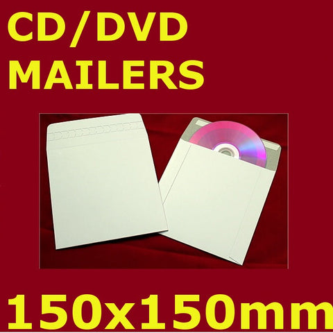 150x150mm 400gsm (400pcs) - White Rigid Cardboard Mailer For CD/DVD/Photo/Document