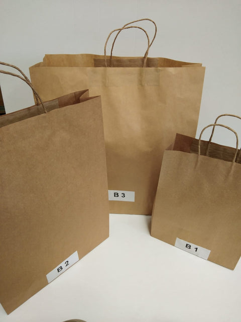 500h x 450w x 125g (100pcs) B3 - Brown Kraft Paper Bags