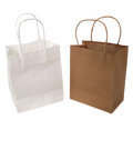 350h x 260w x 90g W1 (25pcs) - White Kraft Paper Bags